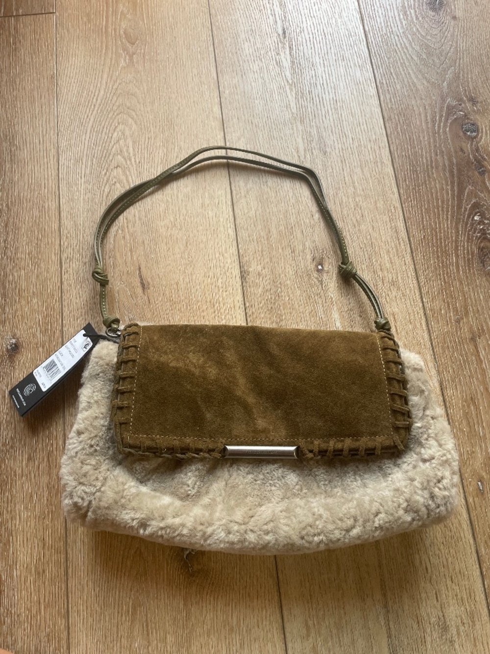 Rebecca Minkoff Soho Shoulder Bag in Mushroom & Dark Olive NWT